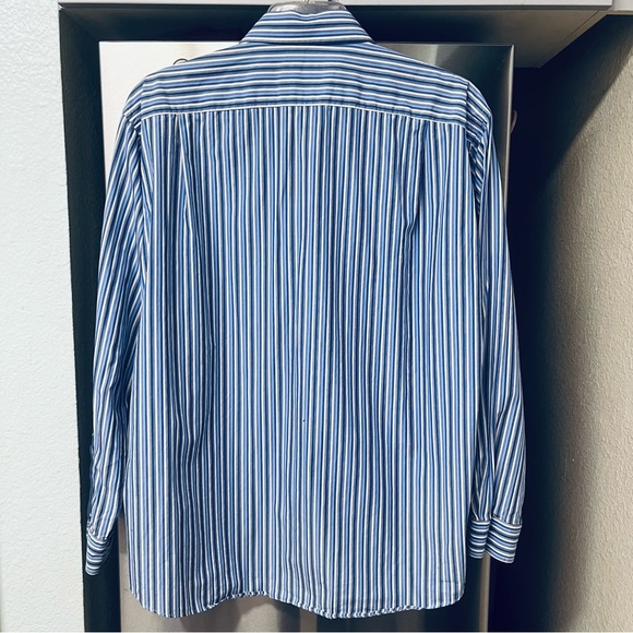 2 Ben Sherman Long Sleeve Button Down Shirts Size XL Blue & White Stripe - Picture 10 of 16